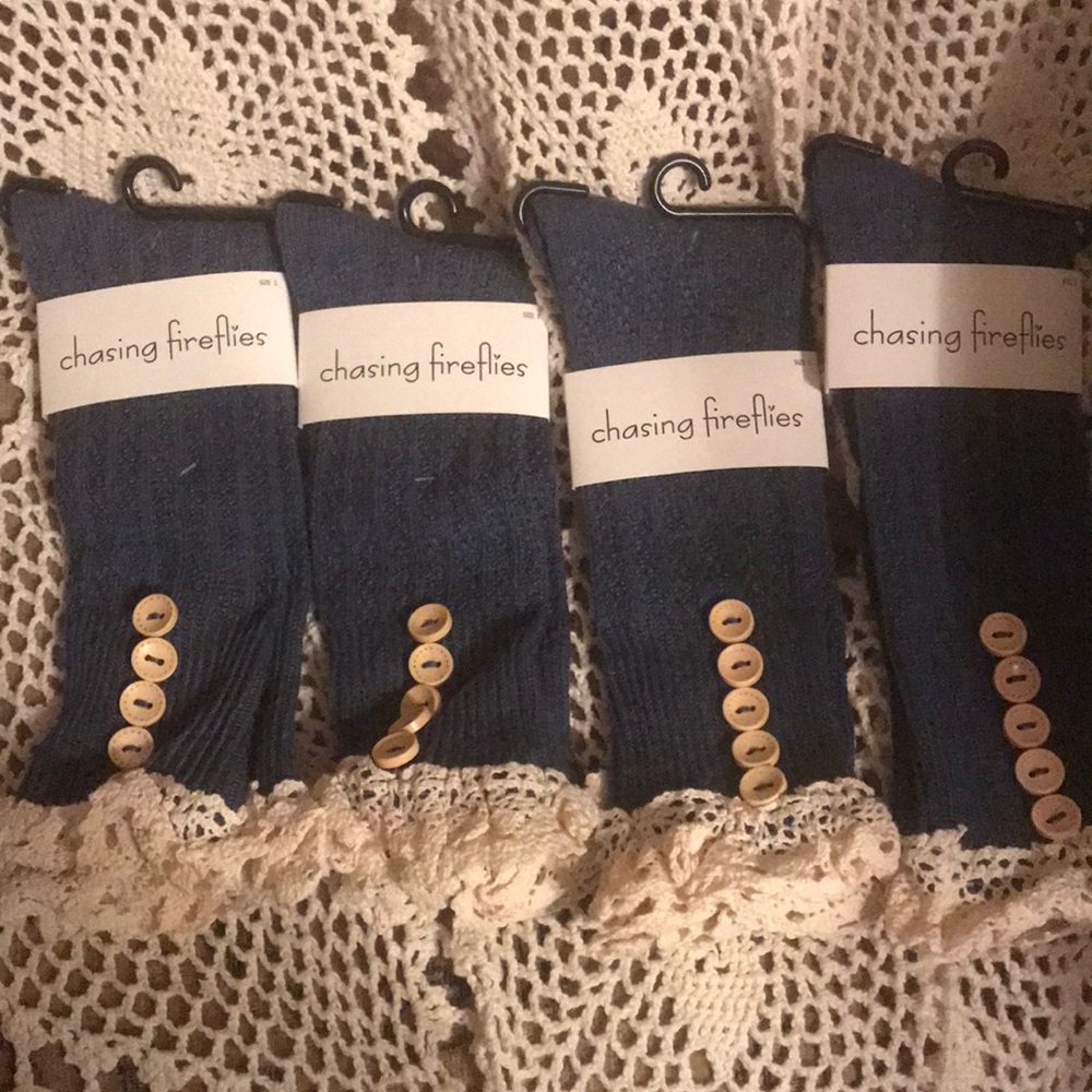 💐4pairs Girls crochet button boot socks